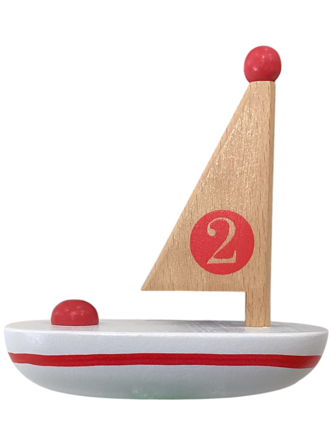 My Lil Wooden Sailboats - #2 Red/White