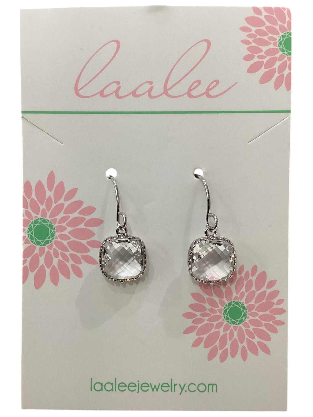 Dainty Small Silver Crystal Earrings