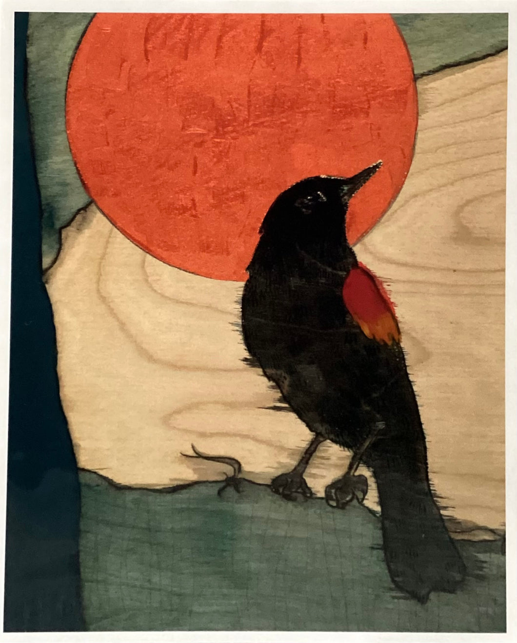 Copper Moon Red Winged Black Bird  - Print - 8