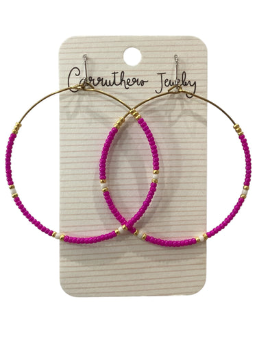 Fuchsia Hoop Earrings