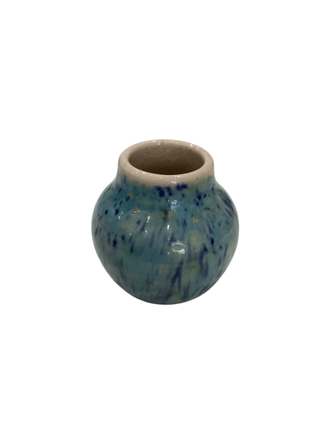 Small Blue Speckled Vase