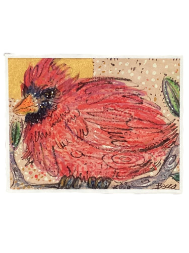 Gold Moon Red Cardinal - Print - 8