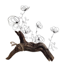 5 Flowers in Driftwood