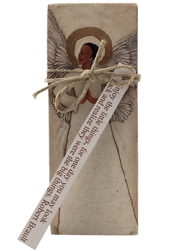 Small Wood Block Angel - Enjoy the little things, for one day you may look back and realize they were the big things. – Robert Brault
