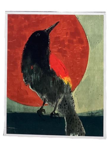 Red Winged Black Bird Copper Moon - Print - 8