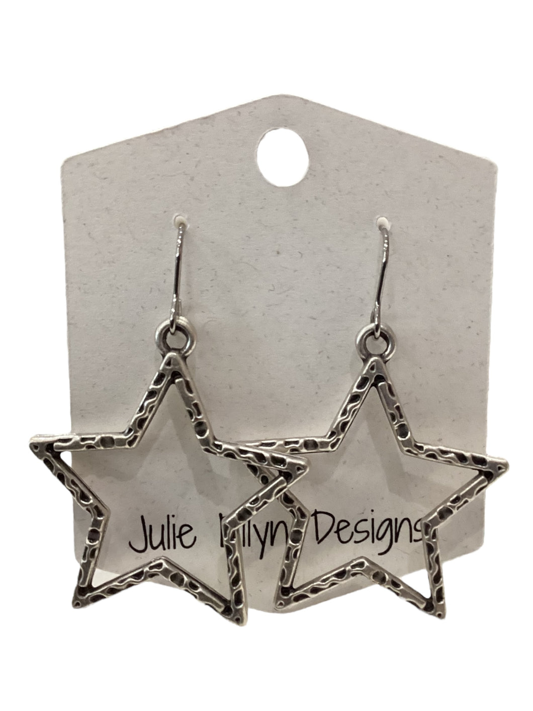 Large Silver Stars Earrings