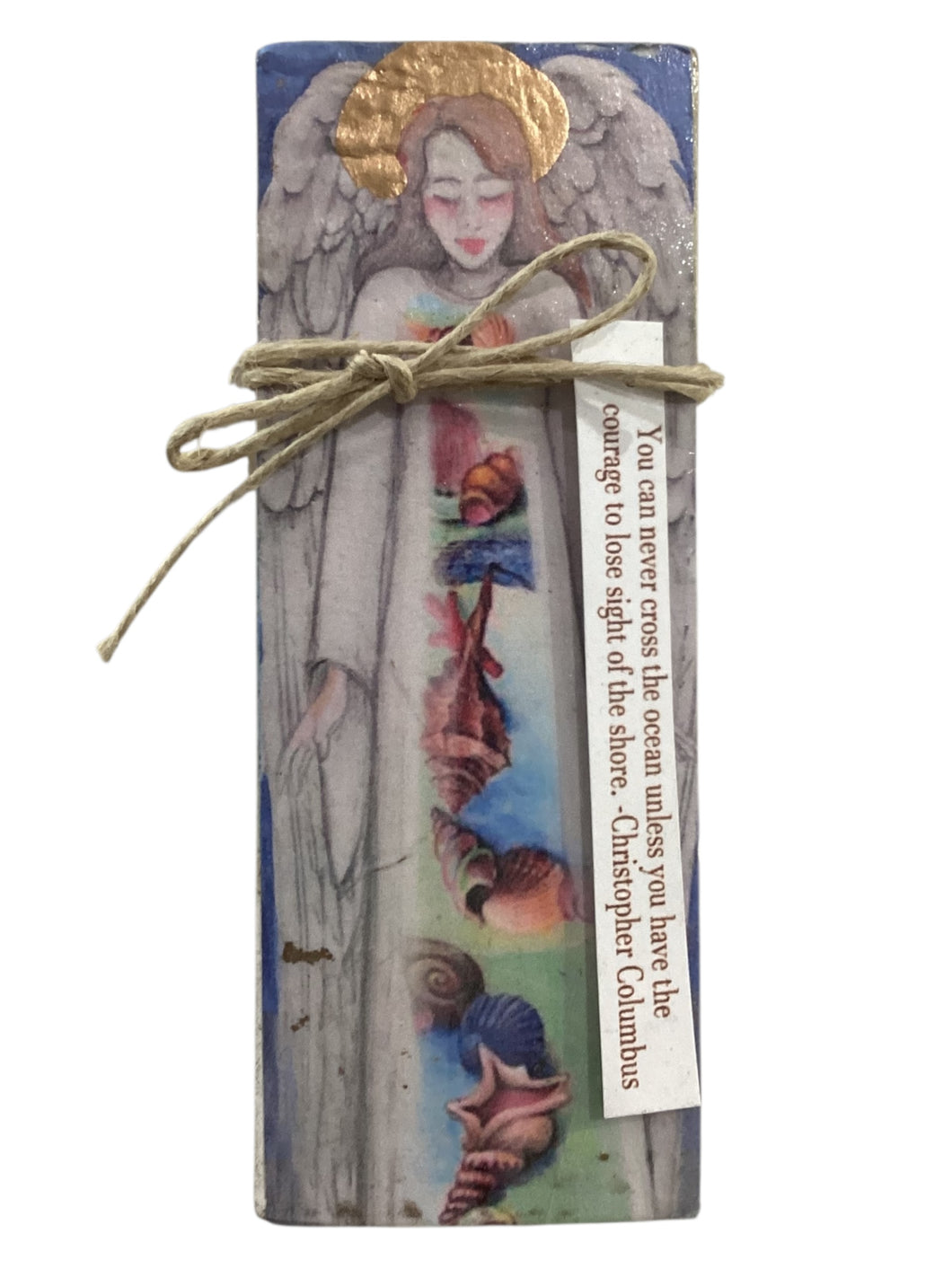 Small Wood Block Angel