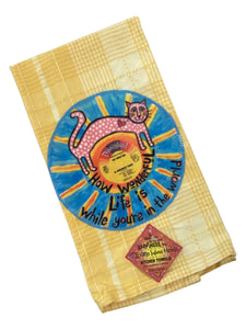 #258 Tea Towel - How Wonderful Cat