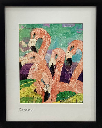 Pink Flamingos - Print - Framed