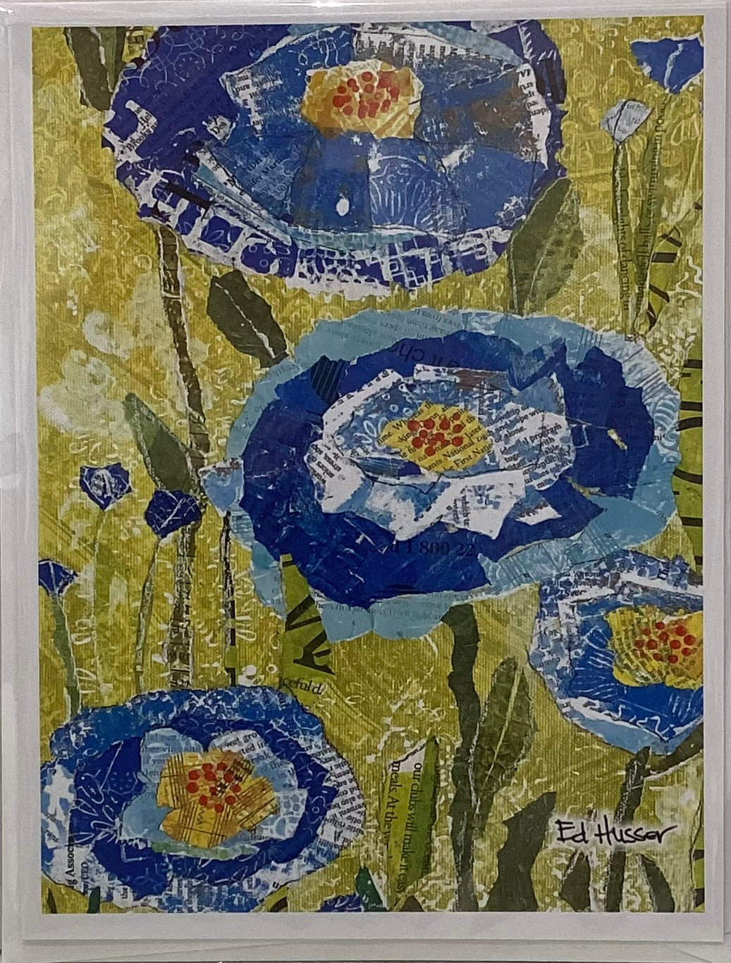 Blue on Green - Notecard