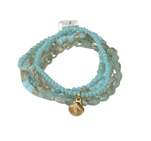 Set of 4 - Crystal bracelets w/charm