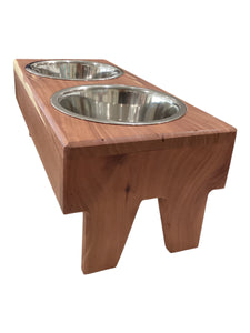 Dog Dish Stand - Large Red Cedar