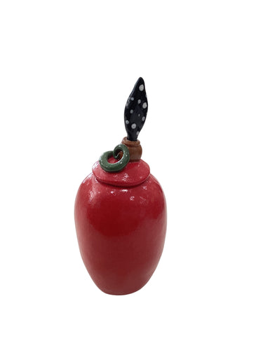 Red Vessel w/ Black + White Tree