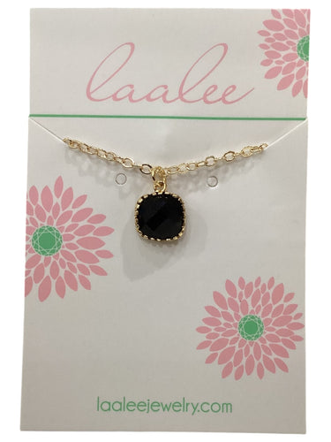 Gemstone Glass Necklaces - Black