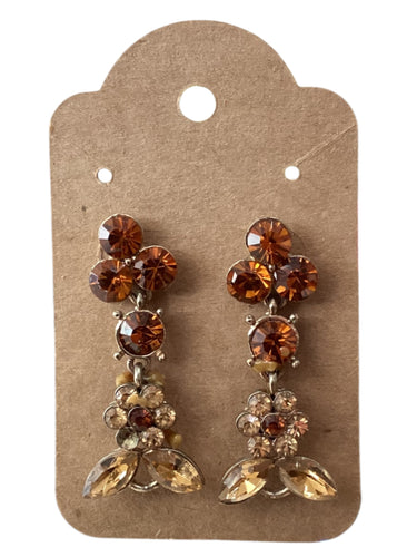 Vintage Dangle Earrings - Amber & Gold