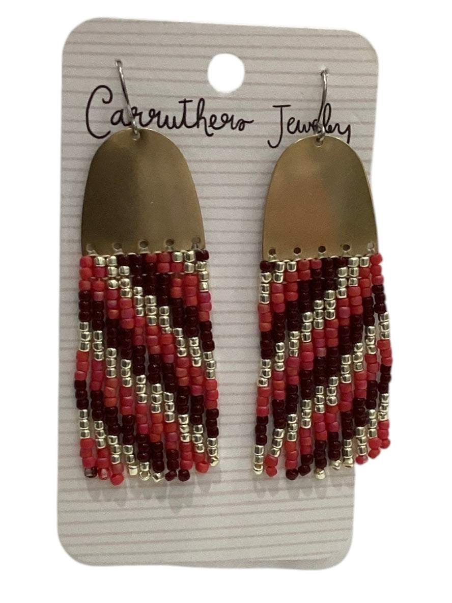 Pink + Brown + Gold Medium Earrings