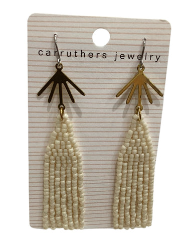 Cream + Gold Medium Earrings