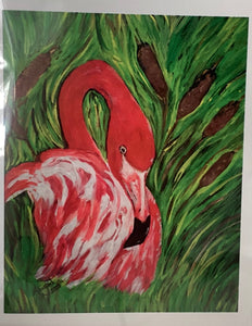 Face of a Flamingo Note Card