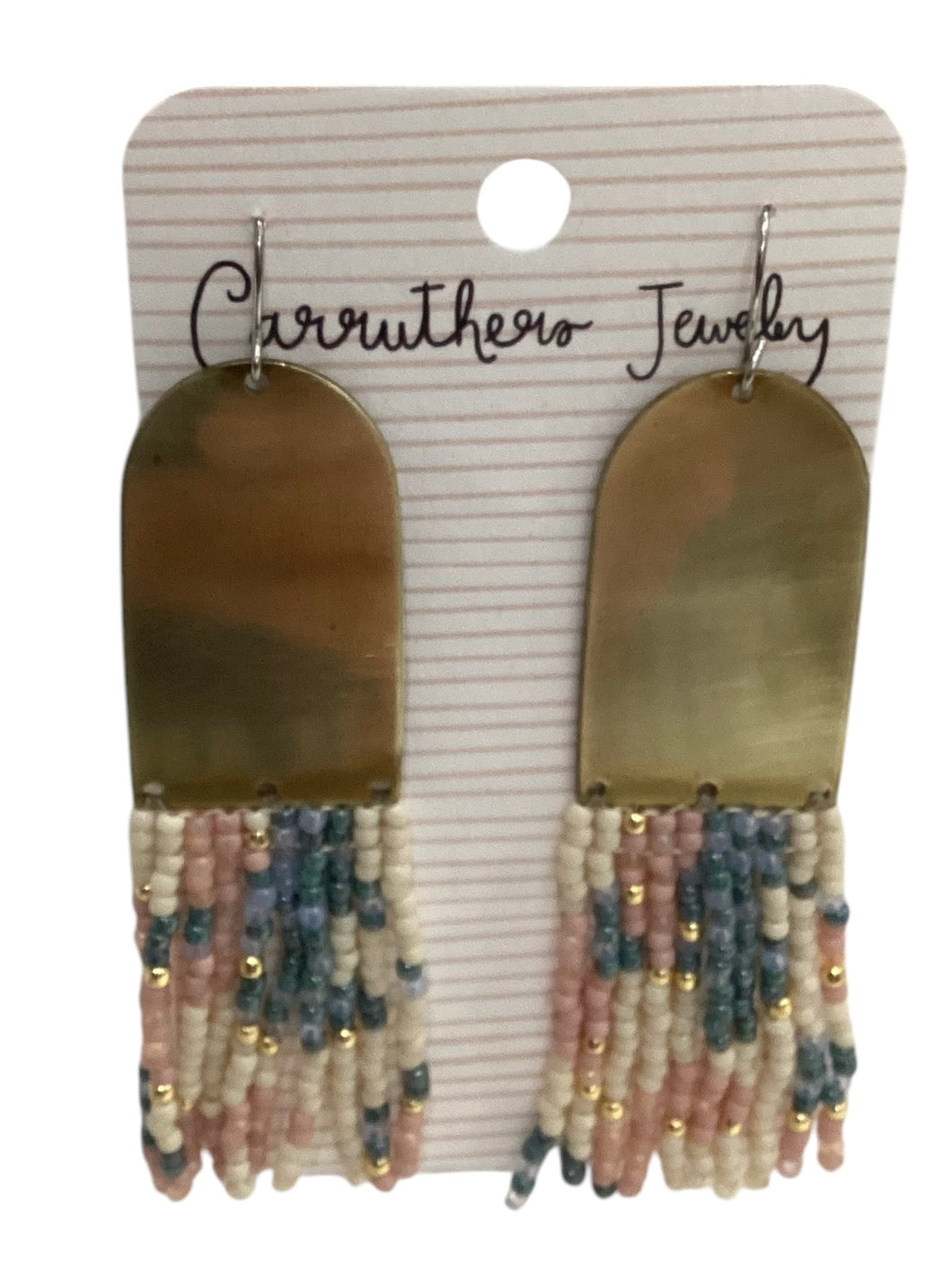 Pink + Blue + Cream Large Earrings