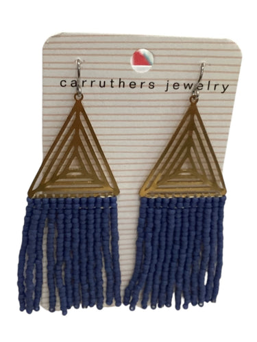 Blue + Gold Large Earrings