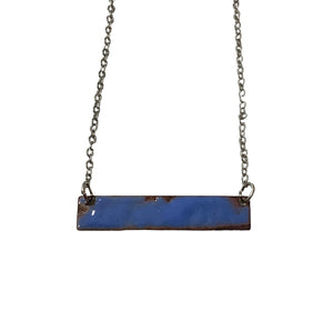 Bright Blue Bar Necklace- 16"