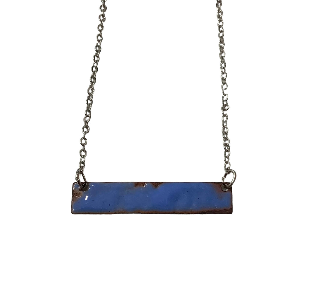 Bright Blue Bar Necklace- 16