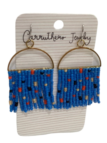Half Moon Blue Large Earrings