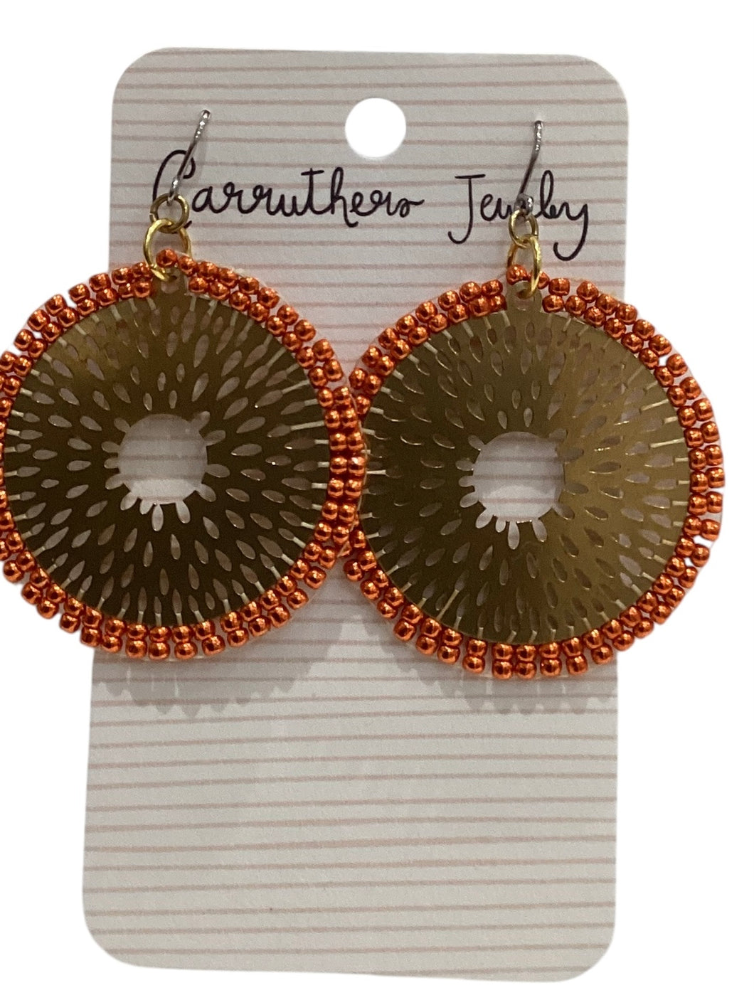Orange + Gold Small Earrings