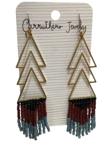 Black + Brown + Blue Small Earrings