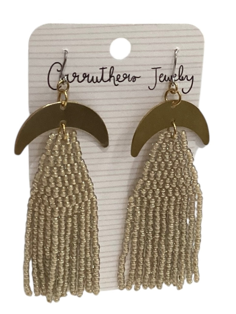 Gold Half Moon Large Earrings