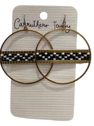 Black + White + Gold Small Earrings