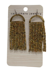 Tan + Gold Medium Earrings