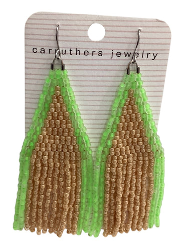 Tan + Green X-Large Earrings