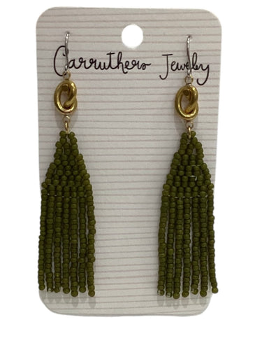Olive + Gold Small Earrings