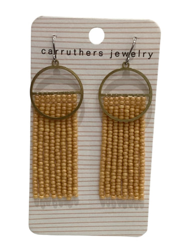 Tan + Gold Medium Earrings