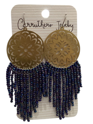 Indigo + Gold Medium Earrings