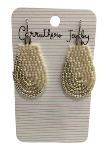 Cream + Gold Small Earrings