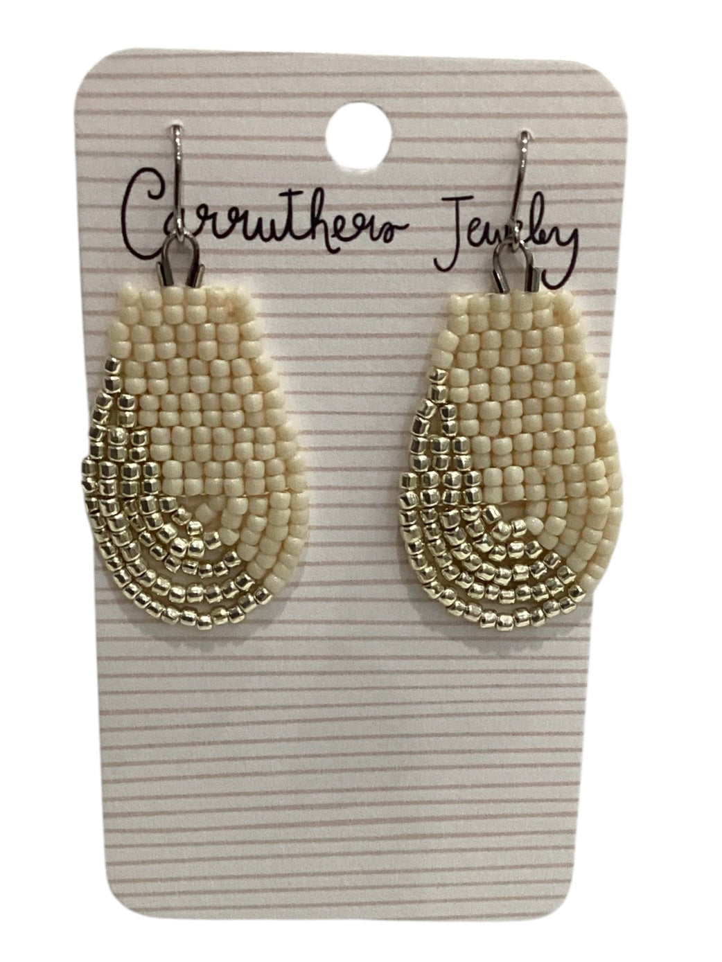 Cream + Gold Small Earrings