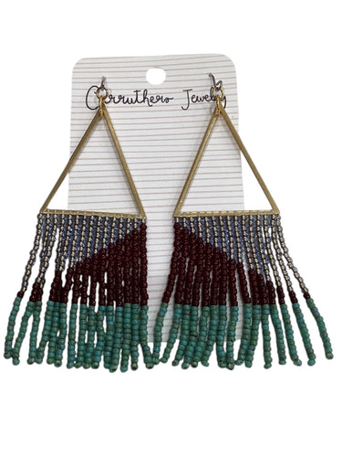Brown + Turquoise X-Large Earrings