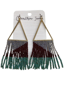 Brown + Turquoise X-Large Earrings