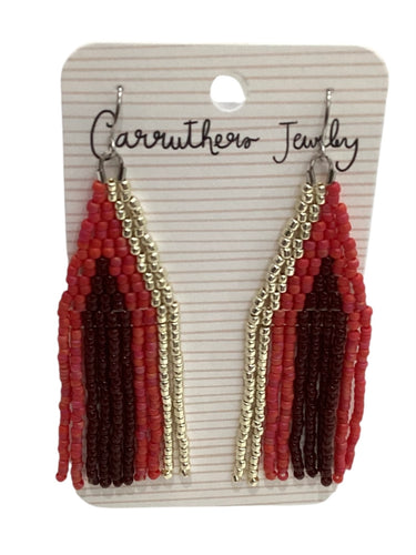 Brown + Pink + Gold Large Earrings