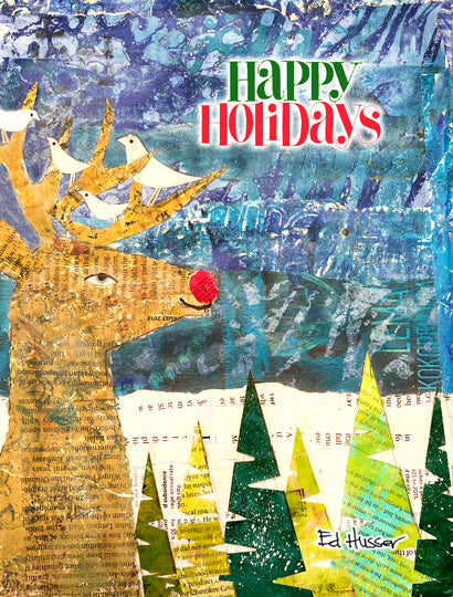 Reindeer with Trees - Notecard