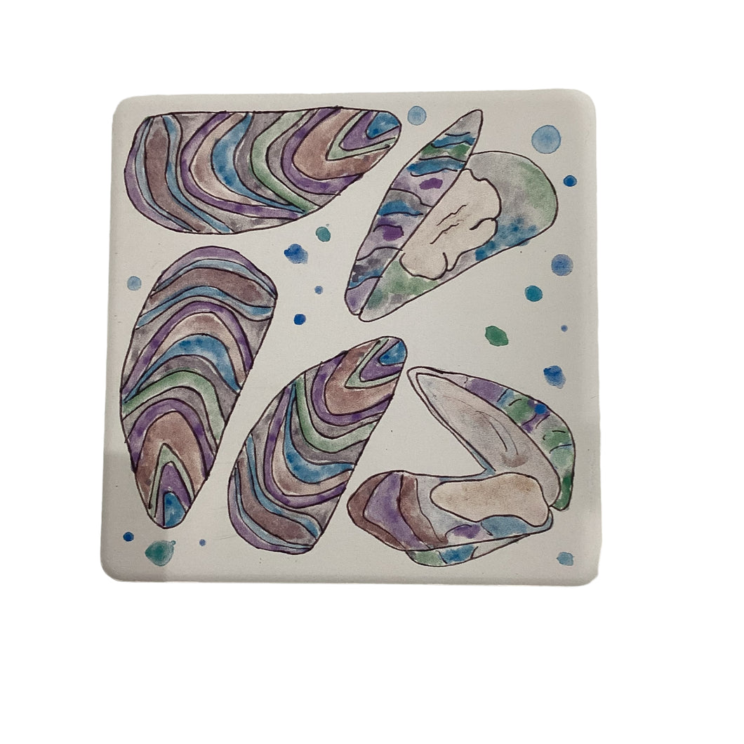 Water Absorbent Stone Coaster - Shell