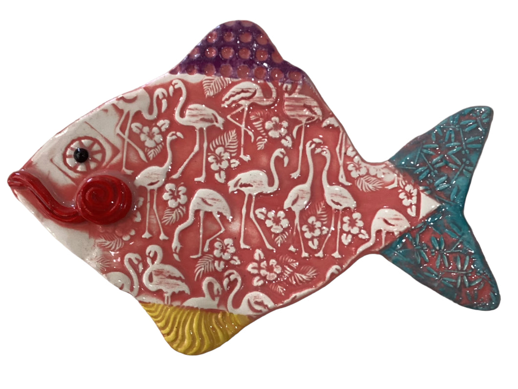 Ceramic Fish - Flamingo - Coral
