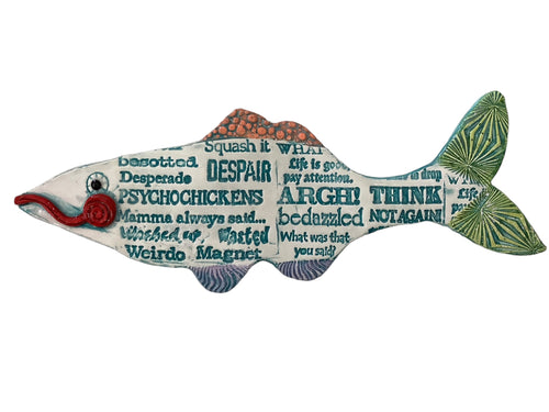 Ceramic Fish - Word Statement - Mint Green