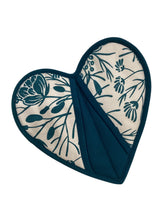Cotton Potholder - Handwoven Pocket Design - Heart