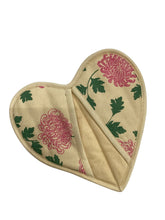 Cotton Potholder - Handwoven Pocket Design - Heart