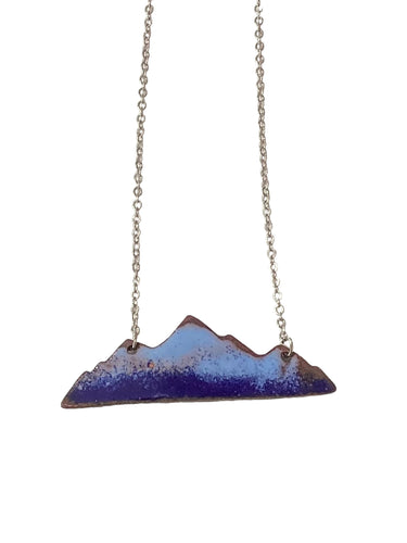 Navy + Light Blue mountain necklace- 16