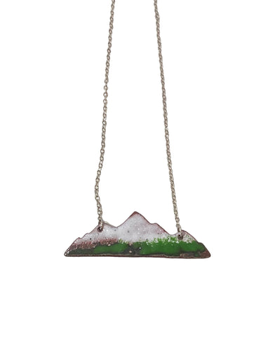 White + Green mountain necklace- 16