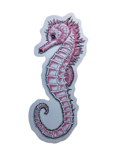 Pink Seahorse Stickers